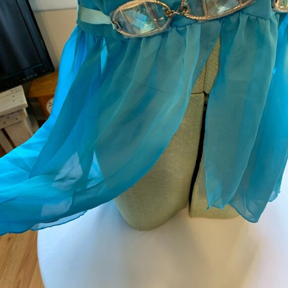 Baby Doll Dreamgirl Lingerie 3 Karat Gem Chiffon Halter Jewel Trim Sz Large - Picture 6 of 10